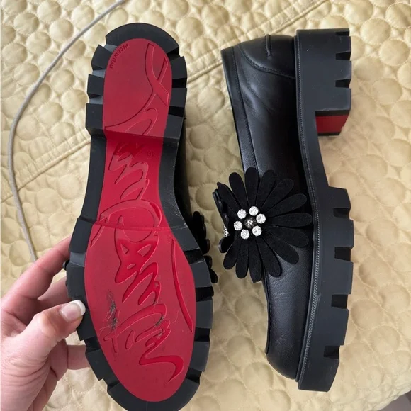 Christian Louboutin Black Leather Loafers - Picture 9 of 11